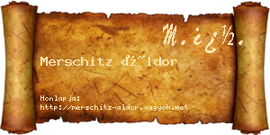 Merschitz Áldor névjegykártya
